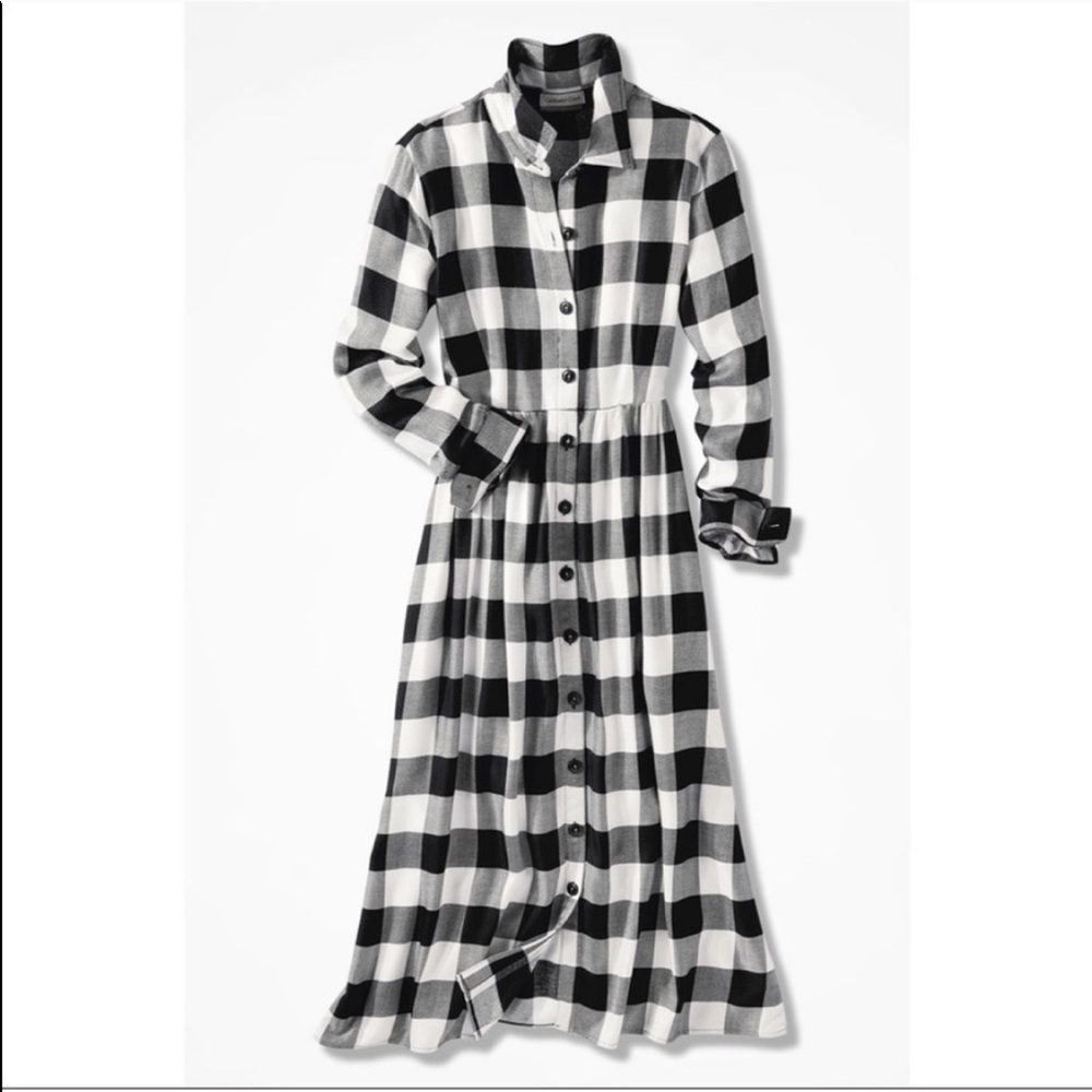 Coldwater Creek Buffalo Check Plaid Maxi Dress